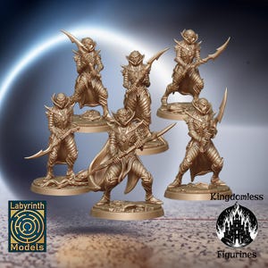 Dark Elf Warriors DnD Miniature, Tabletop RPG DnD Mini, D&D Figurines, Fantasy Gaming and Pathfinder, Labyrinth Models