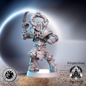 Armored Choas Warrior DnD Miniature, Tabletop RPG DnD Mini, D&D Figurines, Pathfinder and Fantasy Gaming, RN Estudio