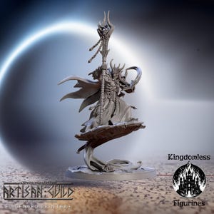 Flying Tielfling Mage Champion DnD Miniature | Tabletop RPG DnD Mini | D&D Figurines for Pathfinder Fantasy Gaming | Artisan Guild Modular