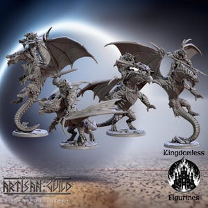 Assault Dragons with Rider DnD Miniature | Tabletop RPG DnD Mini | D&D Figurines for Pathfinder Fantasy Gaming | Artisan Guild Modular