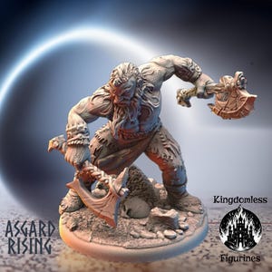 Viking Berserker DnD Miniature, Tabletop RPG DnD Mini, D&D Figurines, Fantasy Gaming, Asgard Rising, Norse Mythology