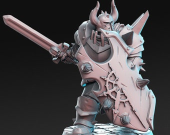 Heavy Knight Mini | DnD Tabletop RPG Miniature | D&D Figurines | Pathfinder Fantasy Gaming | RN Estudio | Male Warrior