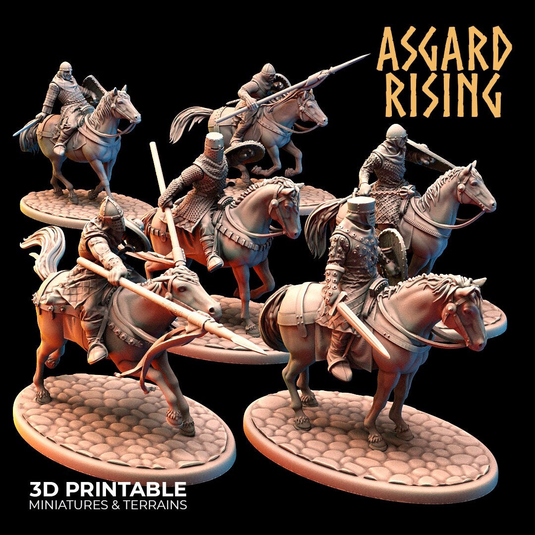 Miniatures Riders Medieval Horse Riders DND Miniature, Dnd Tabletop RPG Mini, D&D ...