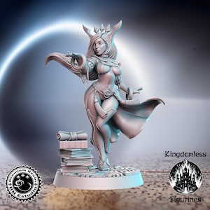 Female Mage Mini | DnD Tabletop RPG Miniature | D&D Figurines | Pathfinder Fantasy Gaming | RN Estudio | Female Wizard