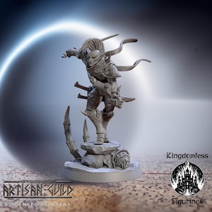 Dark Elf Assassin Champion DnD Miniature | Tabletop RPG DnD Mini | D&D Figurines for Pathfinder Fantasy Gaming | Artisan Guild Modular