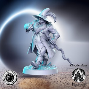 Wandering Wizard DnD Miniature, Tabletop RPG DnD Minim, D&D Figurines, Fantasy Gaming and Pathfinder, RN Estudio