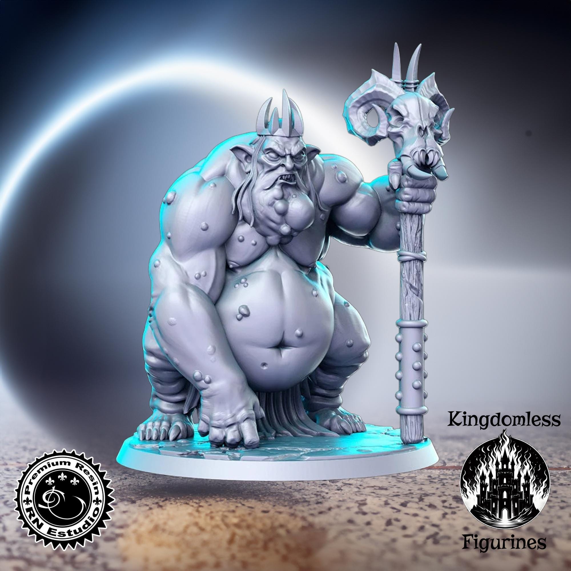 Goblin King DnD Miniature, Tabletop RPG DnD Minim, D&D Figurines, Fantasy Gaming and Pathfinder, RN Estudio