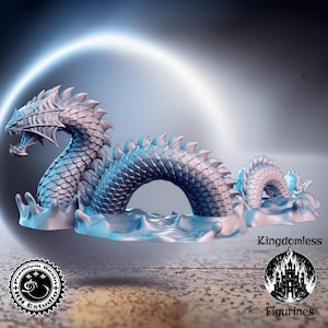 Sea Serpent DnD Mini | Tabletop RPG Miniature | D&D Figurines | Pathfinder Fantasy Gaming | RNEstudio | Sea Creature
