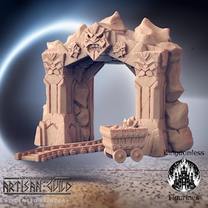DnD Dwarf Mine Terrain Mini | Tabletop RPG Miniature | D&D Figurines | Pathfinder Fantasy Gaming | Artisan Guild