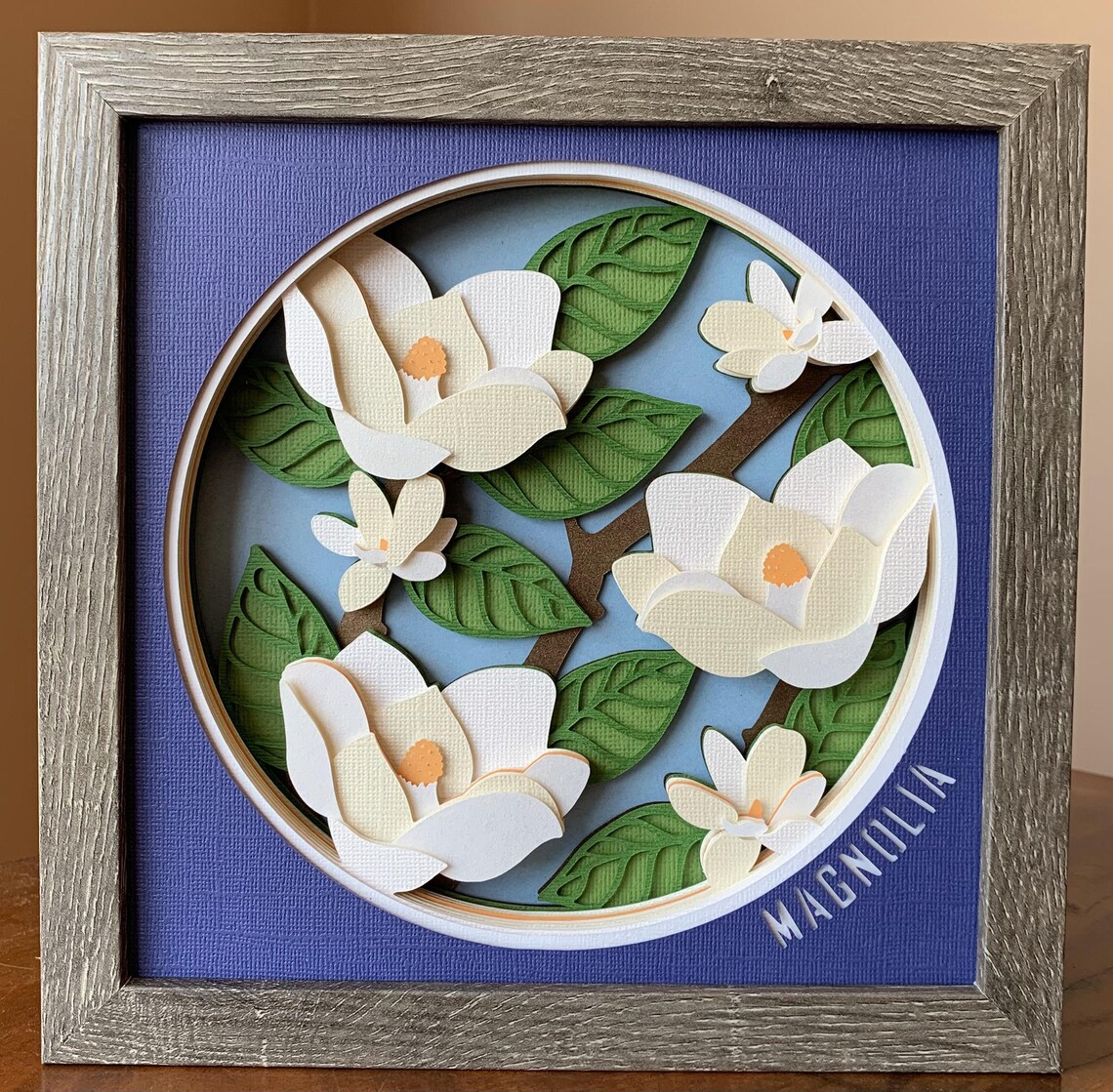 Mary Magnolia with Miraculous Medal 6x6 in Shadowbox main image 1