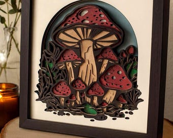 Mushrooms 9x9 Shadowbox