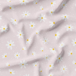Tessuto PUL riciclato, tessuto per pannolini di stoffa, motivo margherite rosa chiaro. Modello esclusivo.