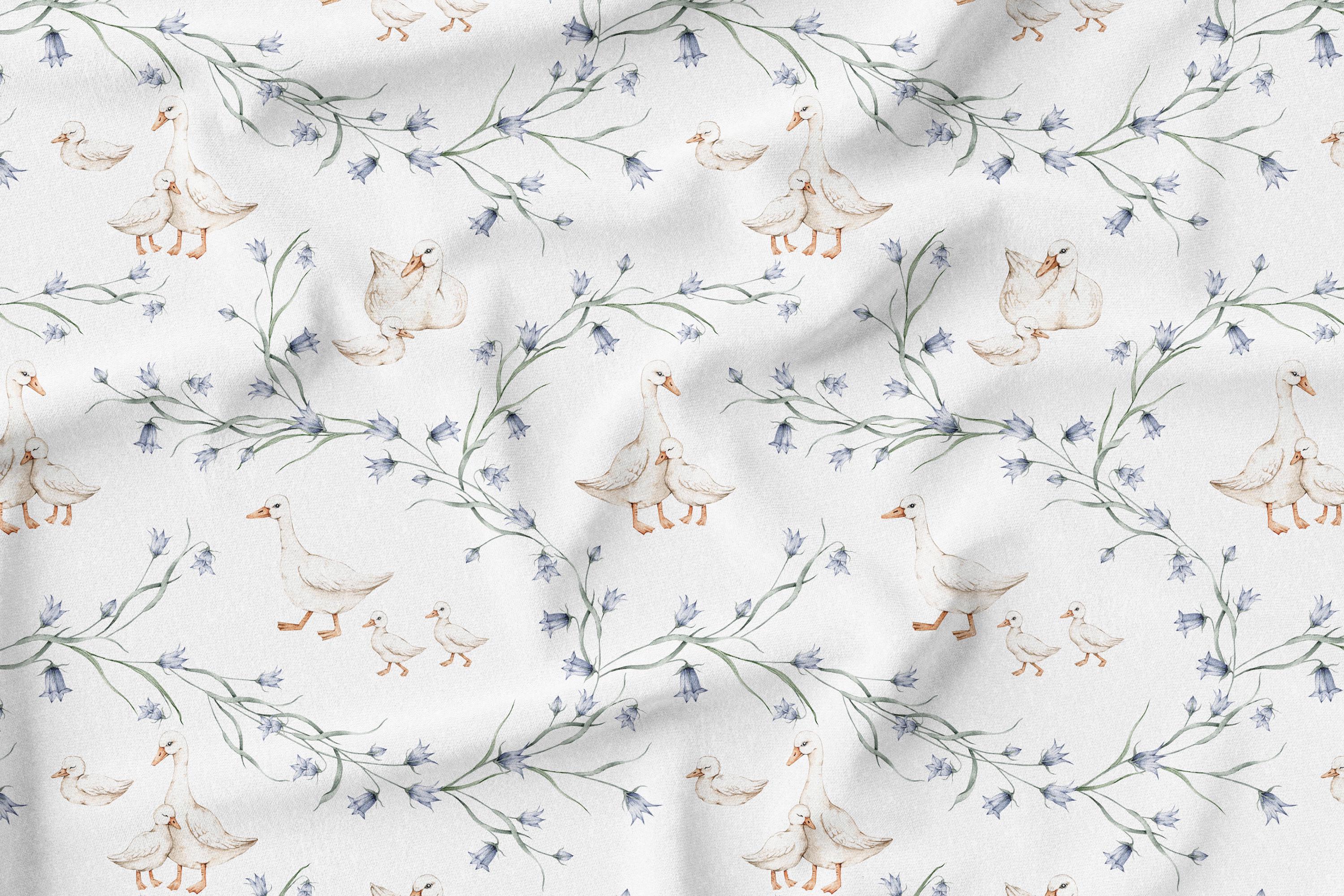 Double gauze fabric digital printed, lightweight fabric, muslin fabric, Baby Muslin Crinkle, Animal pattern, Geese pattern