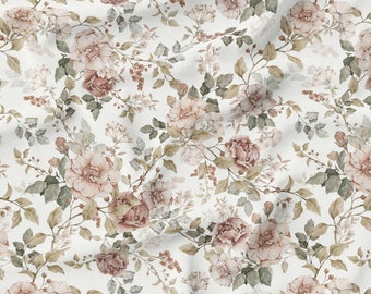 Double gauze fabric digital printed, lightweight fabric, muslin fabric, Baby Muslin Crinkle, Modern nursery, Romantic Flower
