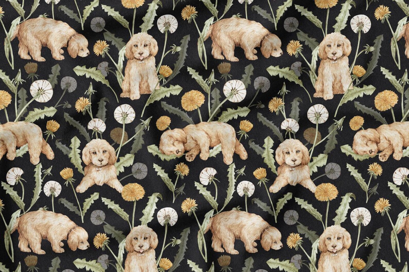 Waterproof Polyester Fabric, Cockapoo Colors, Exclusive Pattern. Cute ...