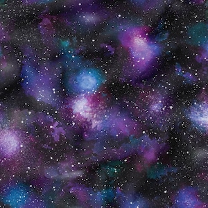 Tessuto PUL+ riciclato, tessuto per pannolini di stoffa, Galaxy, Exclusive, motivo cosmo. Prodotto in Polonia.