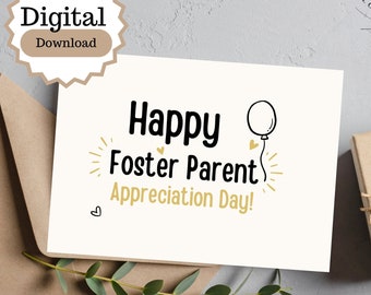 Printable Foster Parent Greeting Card- Instant Download- 7x5 inch cards for foster care, foster parent uplifting.
