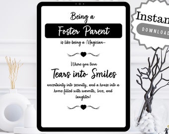 Foster Care Parent Printable Wall Art | Funny Instant Download Printable Poster