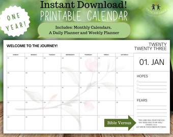 Pleegzorg Ouder afdrukbare kalenders met Bijbel versus, maandkalenders, bezoekkalenders, verjaardagskalenders | Directe download