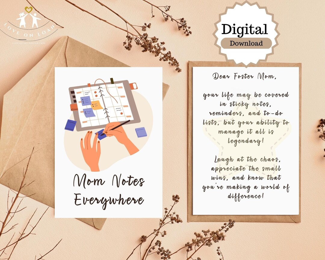 Appreciation Greeting Card for Foster Mom Printable Etsy