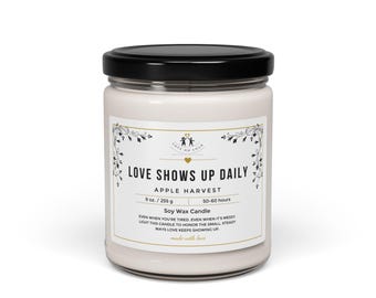 Regalo para padres de acogida: vela de soja con aroma a cosecha de manzana