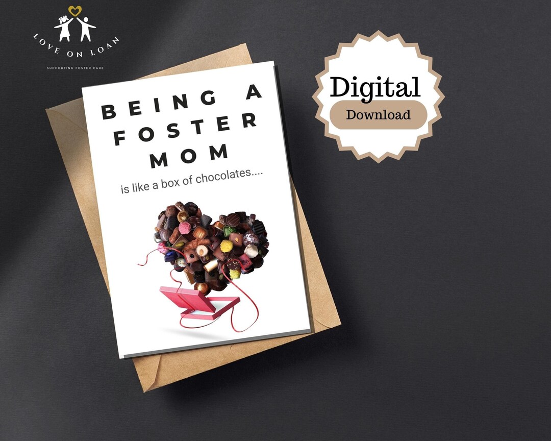 Appreciation Greeting Card for Foster Mom Printable Instant Download