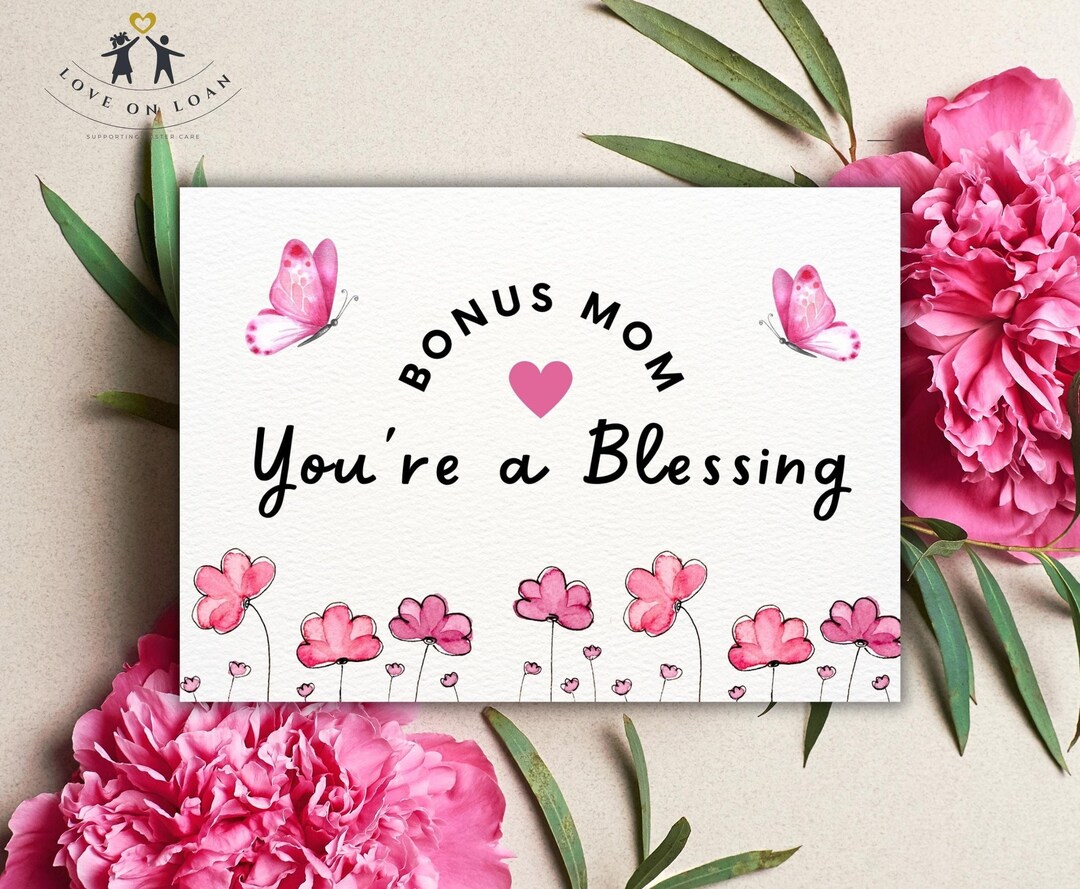 Printable Foster Mom Greeting Card Bonus Mom Card Instant Download 5x7