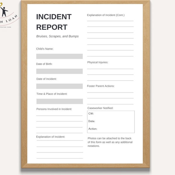 Foster Care Report Sheets Etsy