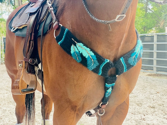 Turquoise Teal Mohair Breast Collar