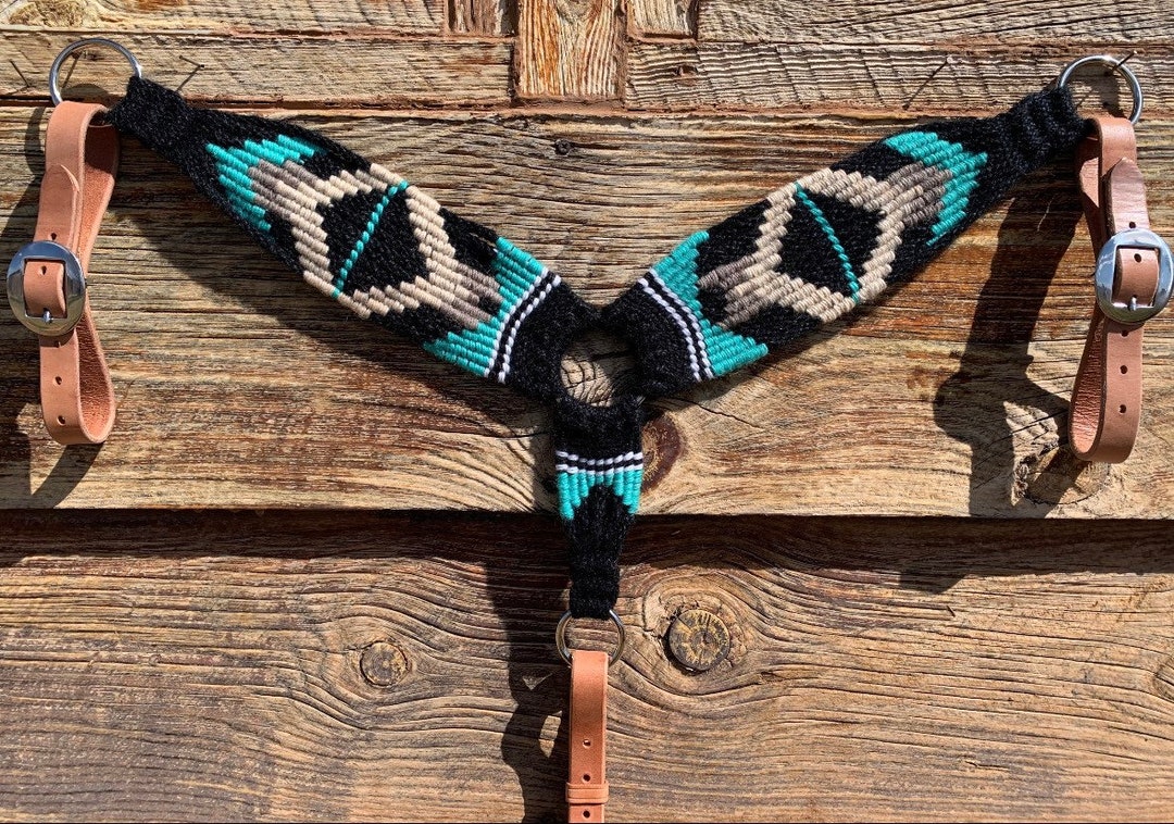WEAVER EQUINE™ Turquoise Cross Contoured Breat Collar