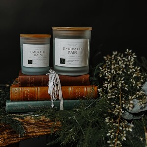 Emerald Rain Scent | Shimmer Candle | Soy Wax | Scented Candle | Handmade Candle | Personalized Candle | Gift for Her | Gift for Him