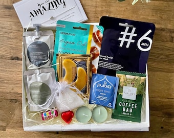 MENS SPA Pamper box / Pamper Hamper gift / Birthday box for men / care package for Him / Mens self care package / Secret santa gift box