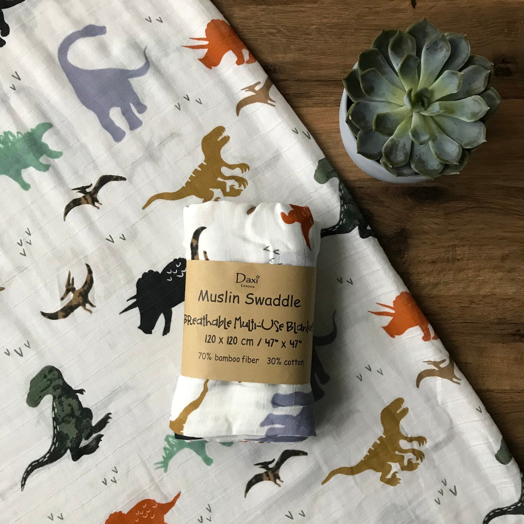 Dinosaur Bamboo Muslins / Baby Gifts / Baby Shower Gifts / Baby