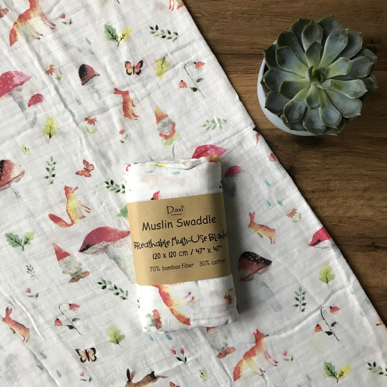 Forest Bamboo Muslins / Large Baby Muslins / Baby Gifts / Baby Etsy