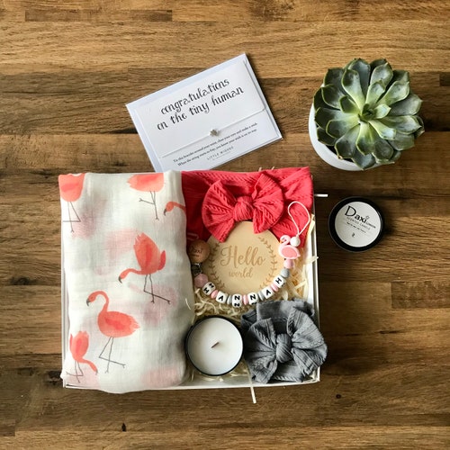 Baby Girl Gift Box/baby Swaddle and Headband Set/swaddle Set Etsy