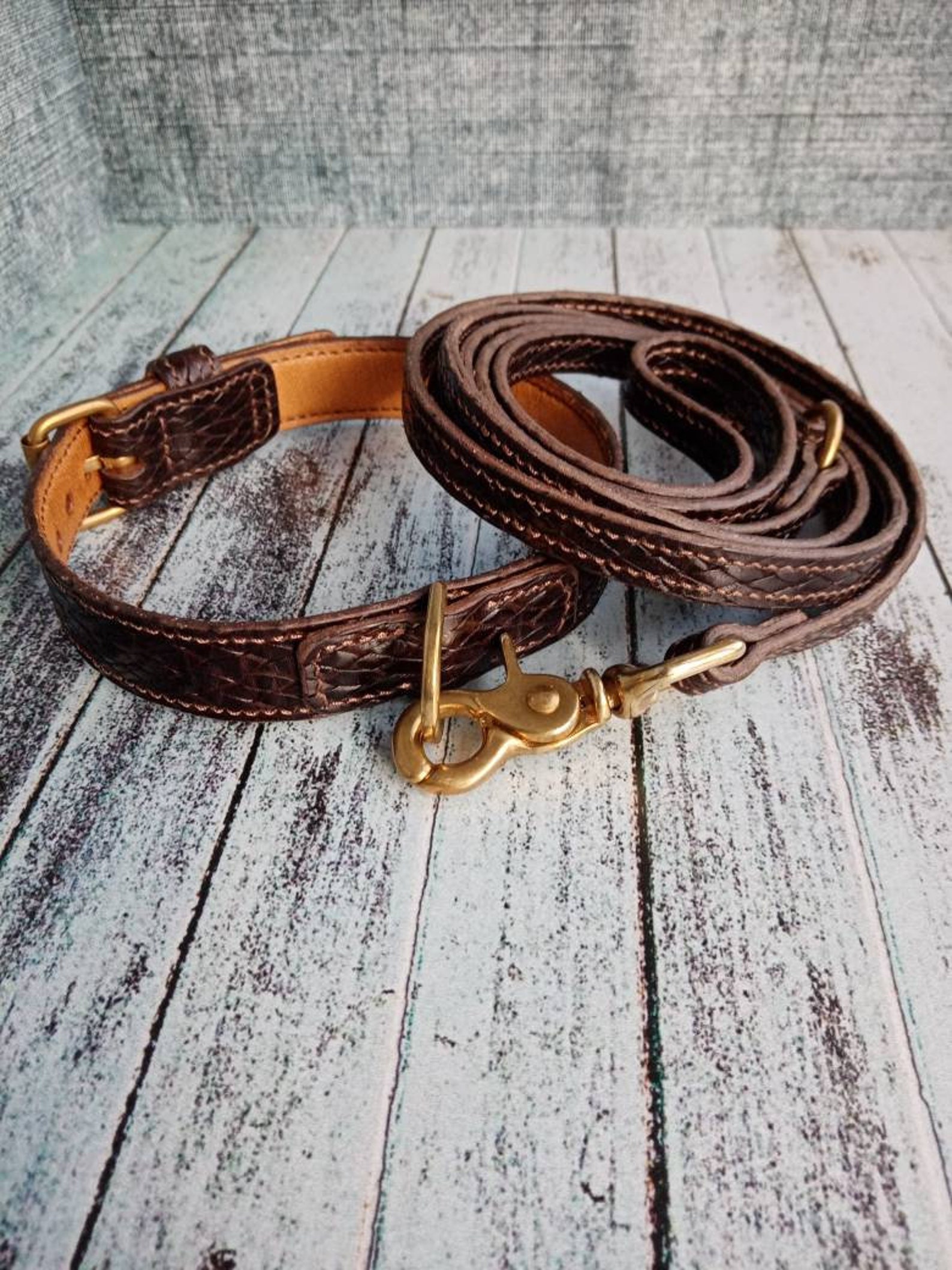 Collar and leash set.Dog collar and leash.Collar and leash.Dog Etsy