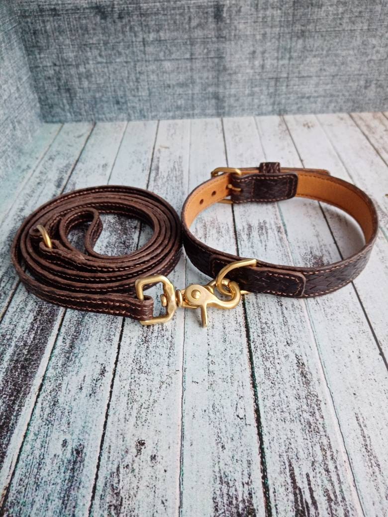 Collar and leash set.Dog collar and leash.Collar and leash.Dog Etsy