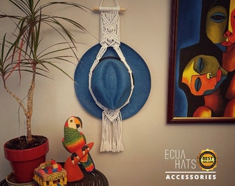 Macrame Hanger for Hat's  models Montecristi, Panama Hat, Fedora, Gambler, Gamuza by Abuita's Art