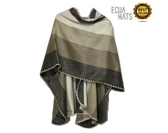 Ruana  K'acha Style, Crossed Shawl, Open, No Button Up, Baby Alpaca made in Ecuador