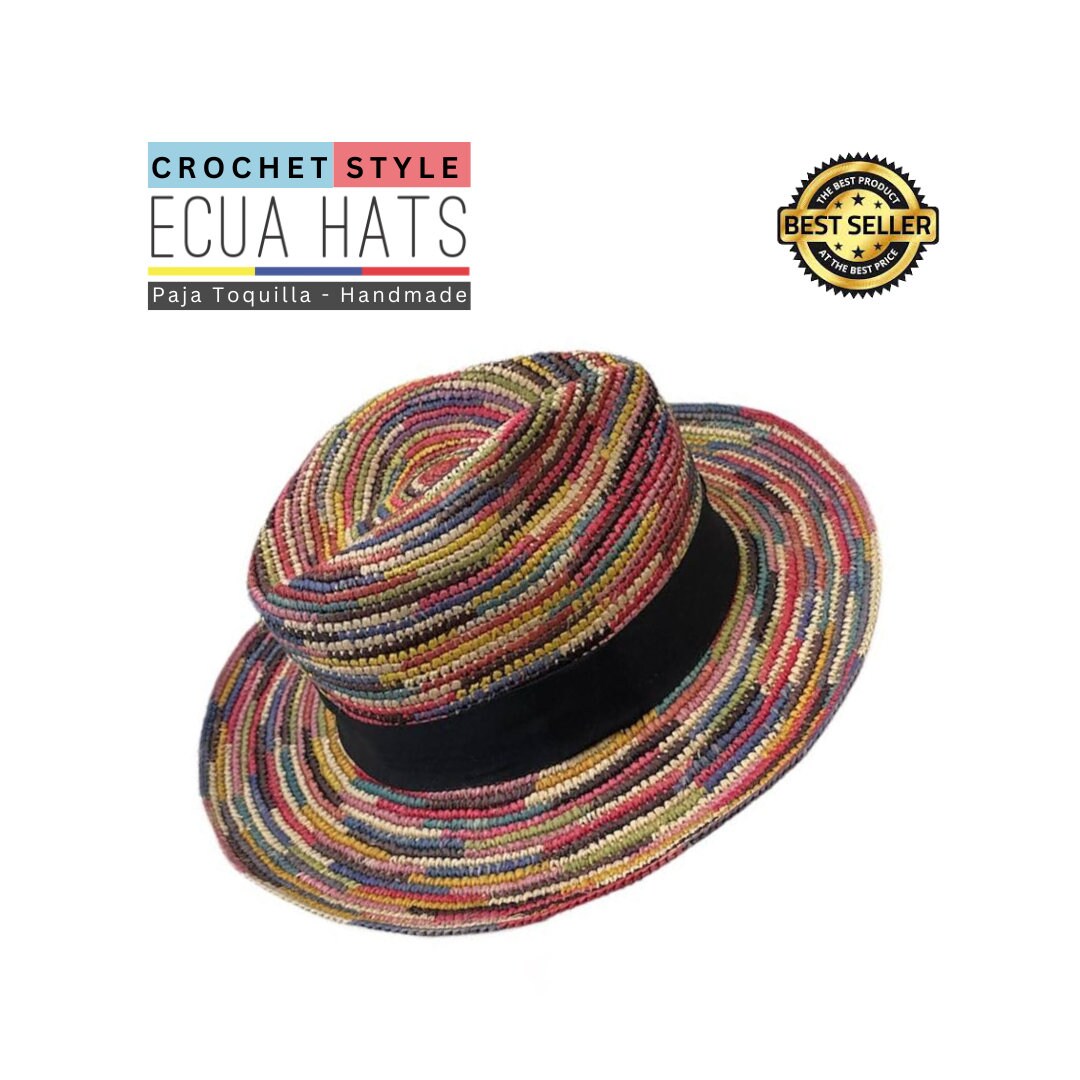 Genuine Ecuador Montecristi Paja Toquilla Panama Hat .. Crochet Texture ...