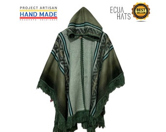 Poncho Multicolor with Hood made in ECUADOR - Winter 2024 Collection