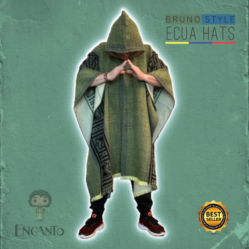 Limited Edition Encanto Bruno Poncho 100% Handmade in ECUADOR The Original & High quality 38x50 Adults Unisex inches