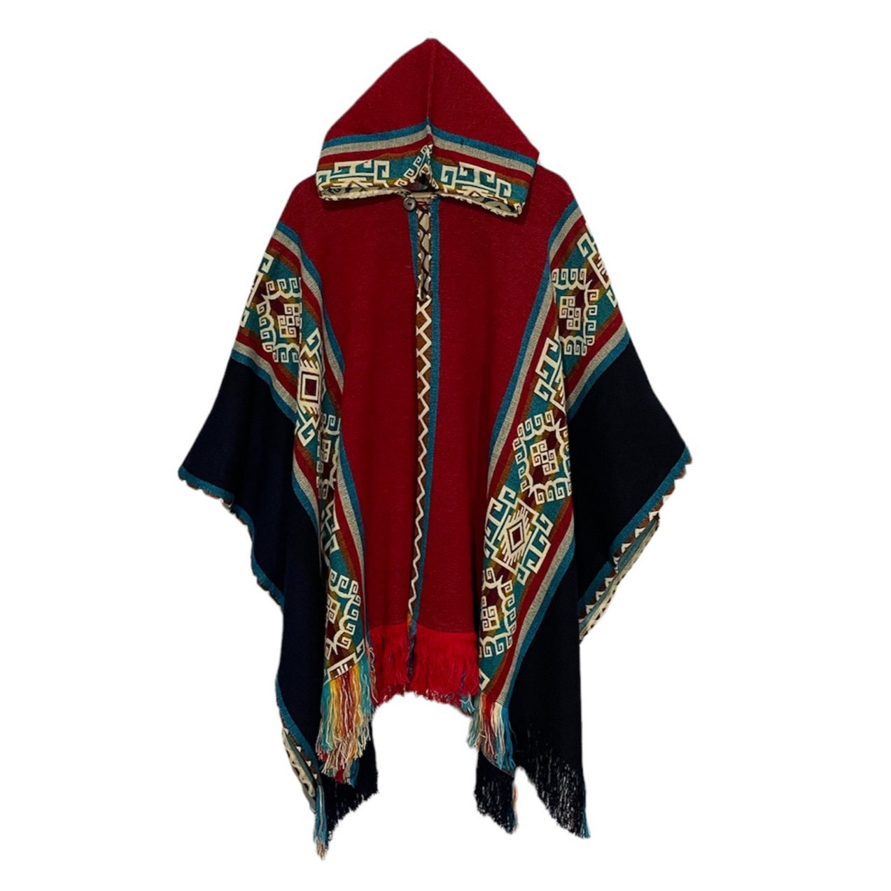 Poncho Multicolor With Hood Made in ECUADOR YAKU Style - Etsy