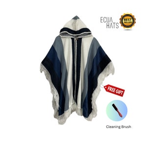 100% Handmade in Ecuador, Button-Up BABY ALPACA Wool Cape Poncho Wrap Shawl COAT w/Hood Unisex