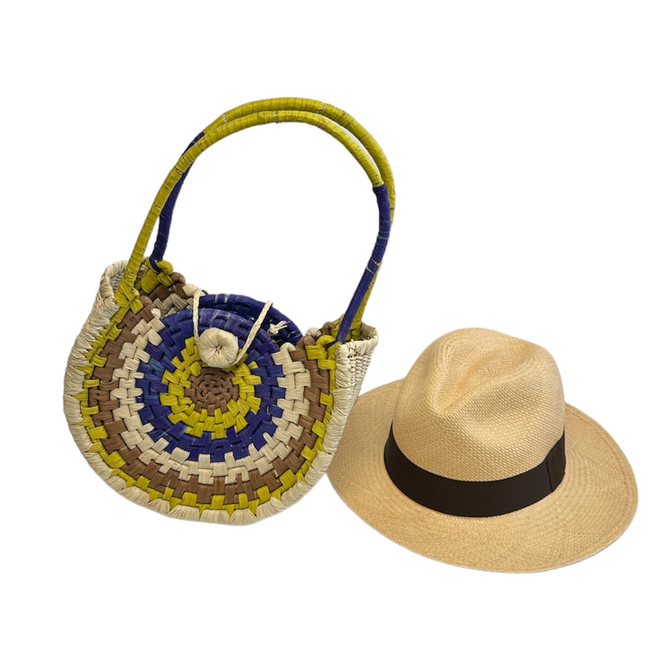 Rainbow toquilla straw hat & purse set ! ✨ Amazon.com: Anopo Girls Straw Hat Purse Bag Set Lace Brim  main image 3