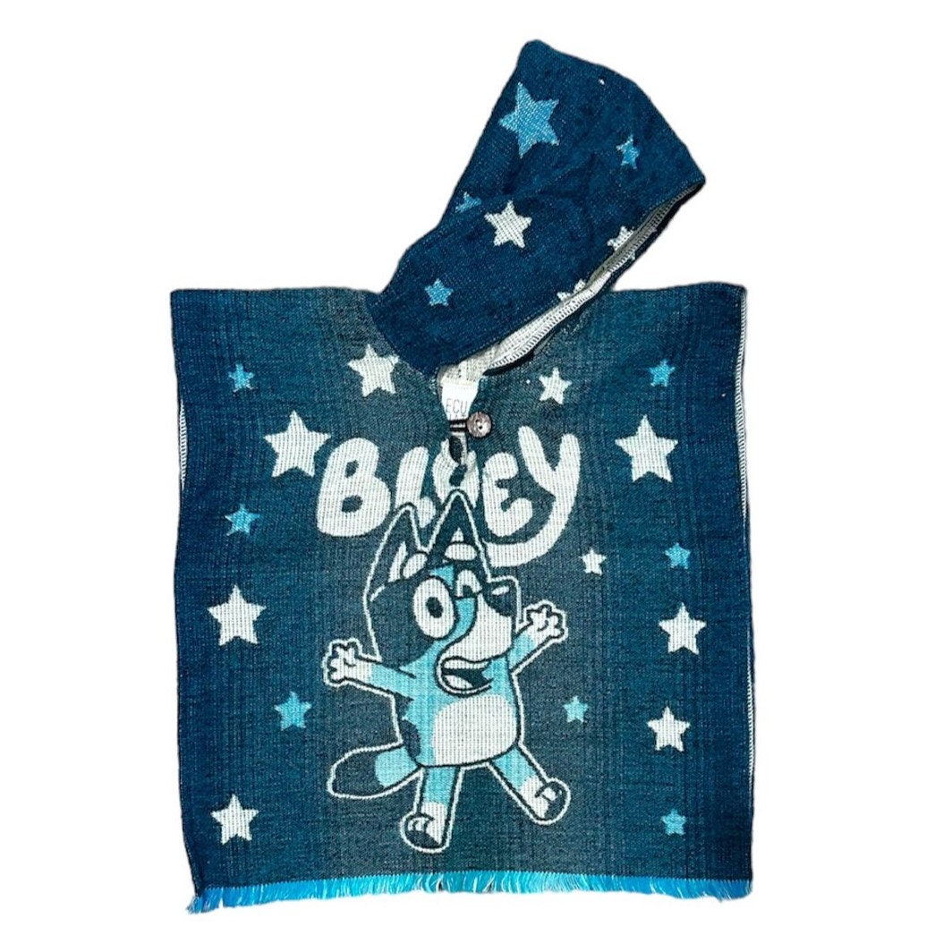 Bluey Bingo Poncho for Children With Hood Beautiful Design Warm Winter Includes Surprise Gift. Etsy