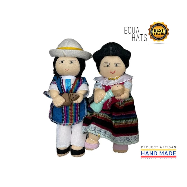 Indigenous Couple Rag Dolls - 100% handmade in Cuenca-Ecuador