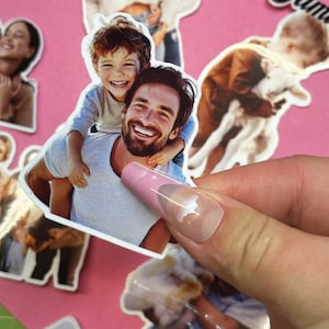 Pegatinas de fotos personalizadas: pegatinas de vinilo impermeables personalizadas con tu foto: cara, pareja, amigos, niños, mascotas