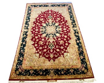 7x10 Antique super fine shahi tabraiz 70 RAJ All silk