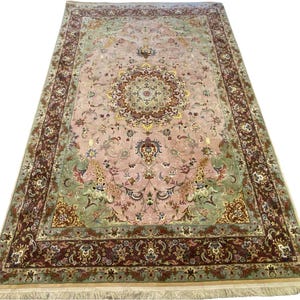 7x10 Antika superfina shahi tabraiz 70 RAJ Handgjorda mattor helt i siden